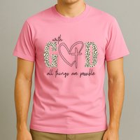 With God All Things Are Possible Cross Heart T-Shirt