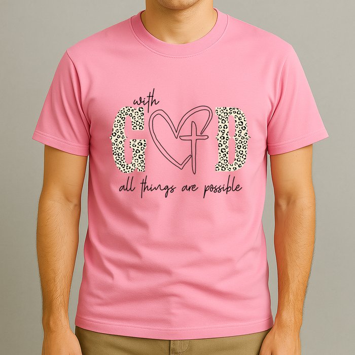 With God All Things Are Possible Cross Heart T-Shirt