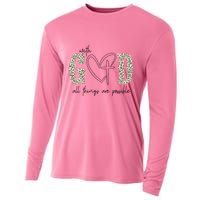 With God All Things Are Possible Cross Heart Cooling Performance Long Sleeve Crew