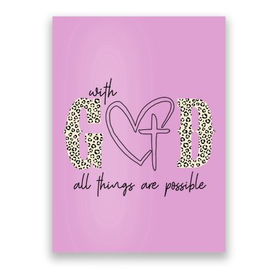 With God All Things Are Possible Cross Heart Poster