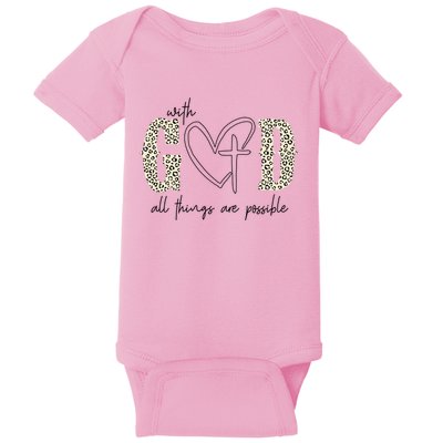 With God All Things Are Possible Cross Heart Baby Bodysuit