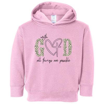 With God All Things Are Possible Cross Heart Toddler Hoodie