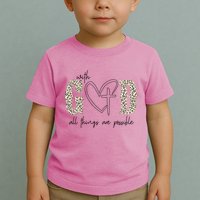 With God All Things Are Possible Cross Heart Toddler T-Shirt