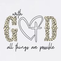With God All Things Are Possible Cross Heart Garment-Dyed Sweatshirt