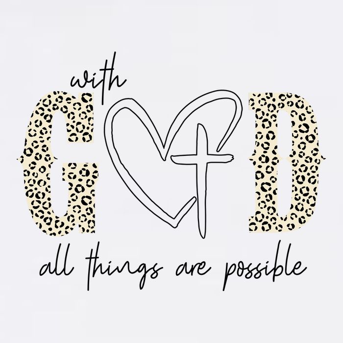 With God All Things Are Possible Cross Heart Garment-Dyed Sweatshirt