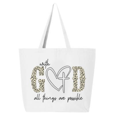 With God All Things Are Possible Cross Heart 25L Jumbo Tote