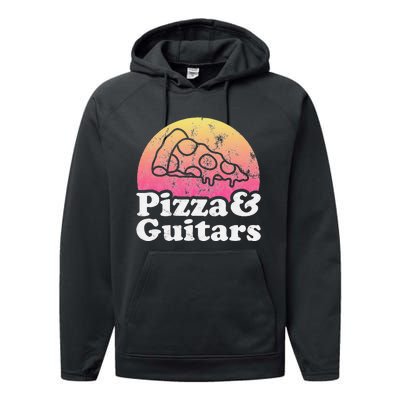 Will Give Acoustic Guitar Advice For Pizza Funny Pizza Lover Performance Fleece Hoodie