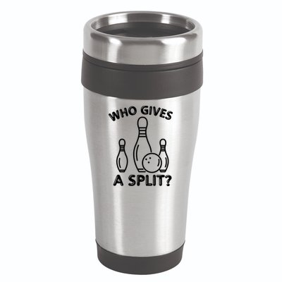Who Gives A Split Funny Bowling Balls 16oz Travel Tumbler