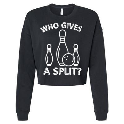 Who Gives A Split Funny Bowling Balls Cropped Pullover Crew