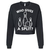 Who Gives A Split Funny Bowling Balls Cropped Pullover Crew