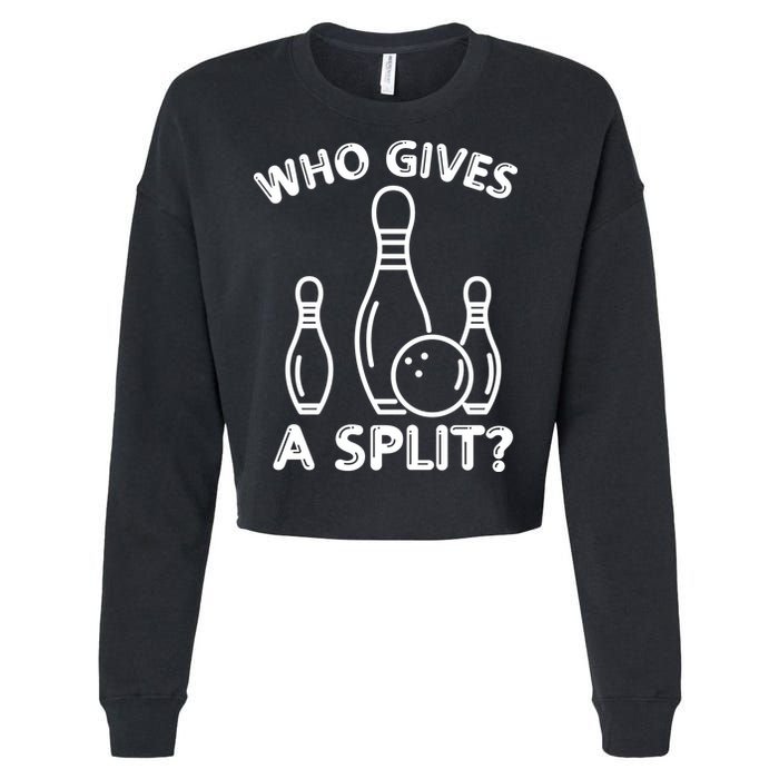 Who Gives A Split Funny Bowling Balls Cropped Pullover Crew