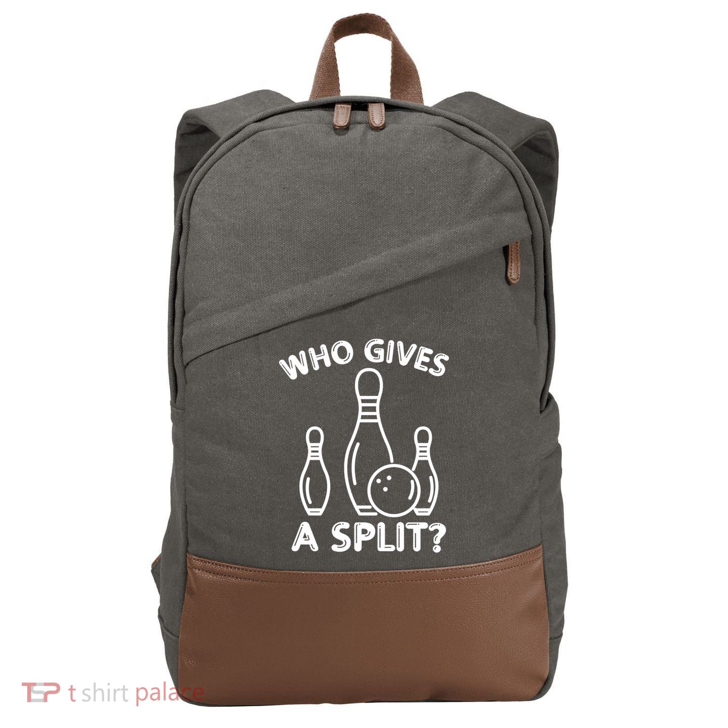 Who Gives A Split Funny Bowling Balls Cotton Canvas Backpack