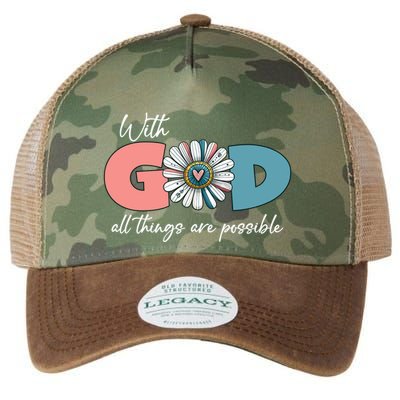 With God All Things Are Possible Legacy Tie Dye Trucker Hat