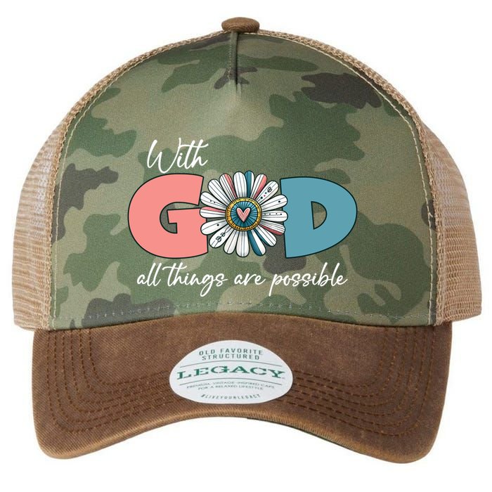 With God All Things Are Possible Legacy Tie Dye Trucker Hat