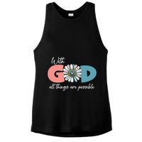 With God All Things Are Possible Ladies PosiCharge Tri-Blend Wicking Tank