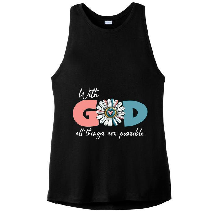 With God All Things Are Possible Ladies PosiCharge Tri-Blend Wicking Tank