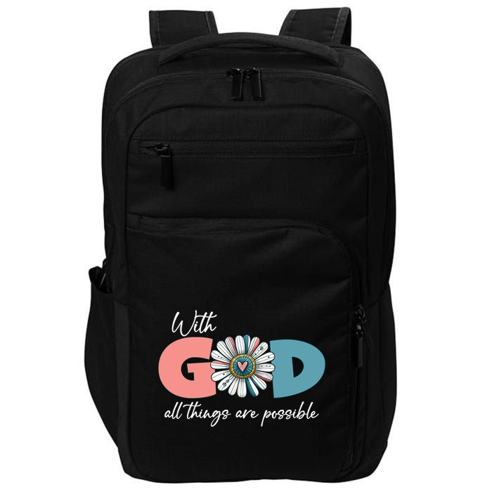 With God All Things Are Possible Impact Tech Backpack