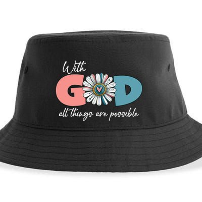 With God All Things Are Possible Sustainable Bucket Hat