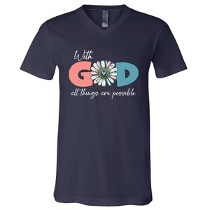 With God All Things Are Possible V-Neck T-Shirt