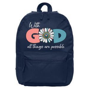 With God All Things Are Possible 16 in Basic Backpack