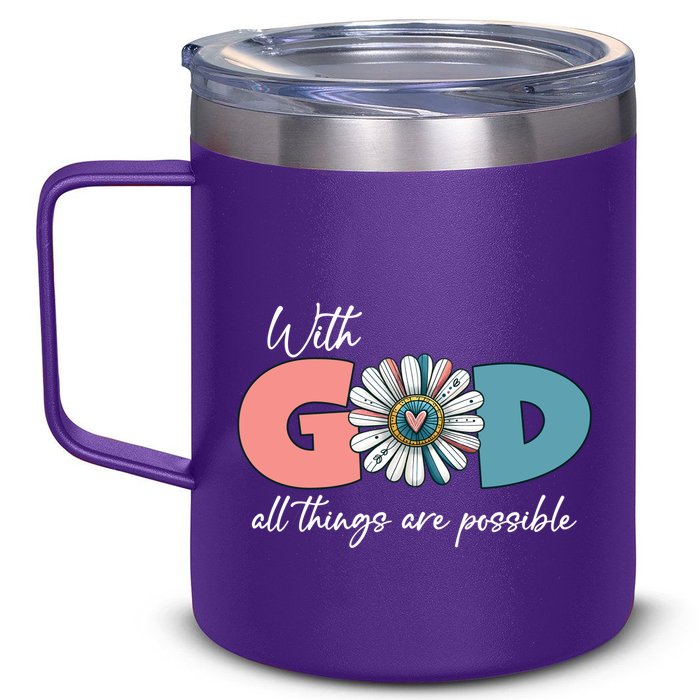 With God All Things Are Possible 12oz Stainless Steel Coffee Mug