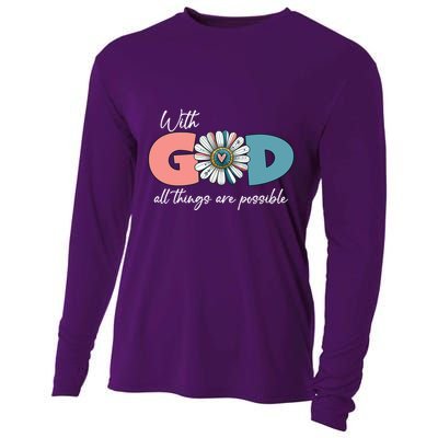 With God All Things Are Possible Cooling Performance Long Sleeve Crew