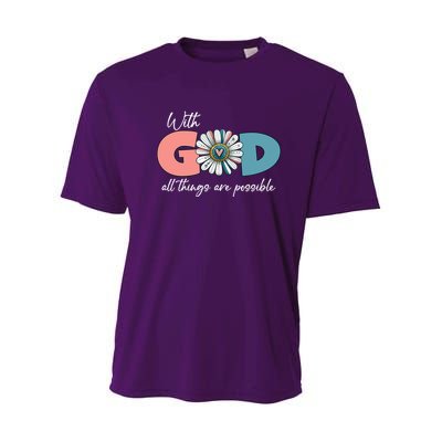 With God All Things Are Possible Youth Performance Sprint T-Shirt