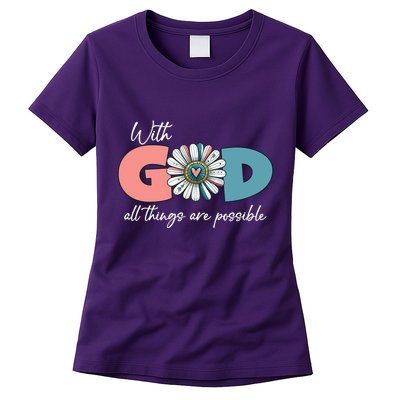 With God All Things Are Possible Womens T-Shirt