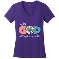 With God All Things Are Possible Women's V-Neck T-Shirt