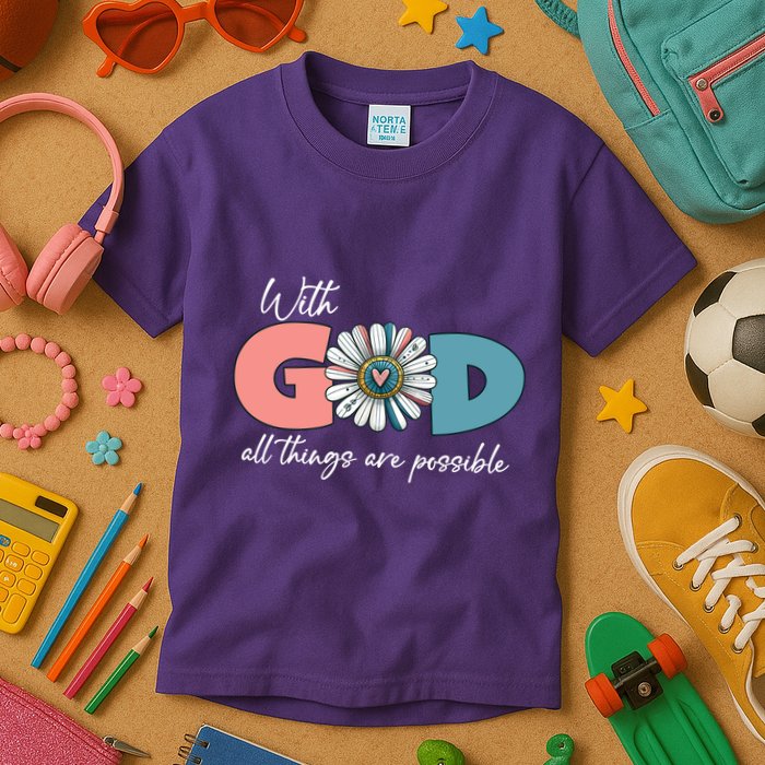 With God All Things Are Possible Kids T-Shirt