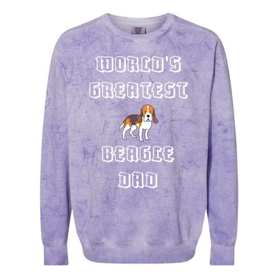 Worlds Greatest Beagle Dad Gift Colorblast Crewneck Sweatshirt