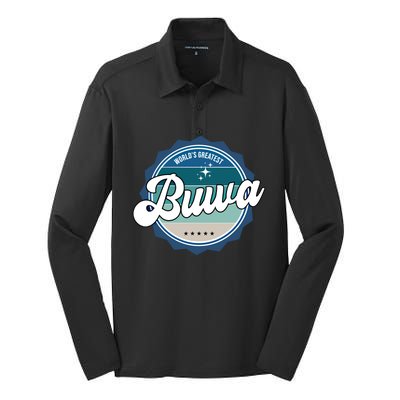 Worlds Greatest Buwa Nepali Dad Gift Silk Touch Performance Long Sleeve Polo