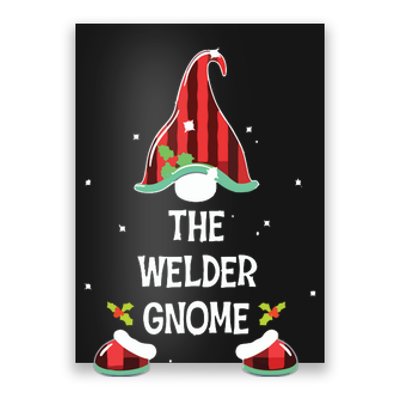 Welder Gnome Buffalo Plaid Matching Family Xmas Pajama Poster