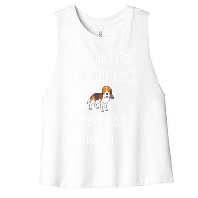 Worlds Greatest Beagle Dad Gift Women's Racerback Cropped Tank