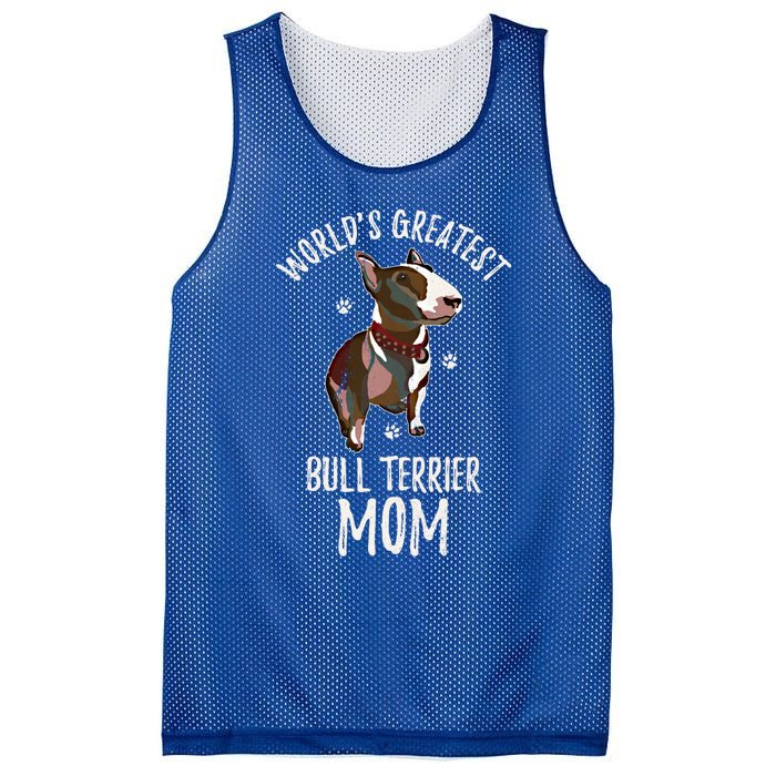 World's Greatest Bull Terrier Mom Funny Dog Mama Bully Lover Meaningful Gift Mesh Reversible Basketball Jersey Tank