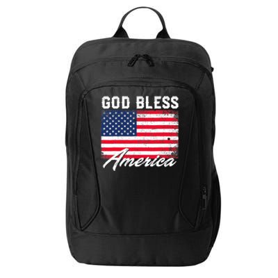 Wo God Bless America USA Flag 4th Of July Patriotic V-Neck City Backpack