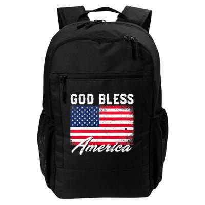 Wo God Bless America USA Flag 4th Of July Patriotic V-Neck Daily Commute Backpack