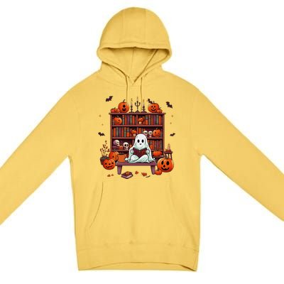 Women Ghost Book Reader Halloween Reading Enthusiast Book Premium Pullover Hoodie