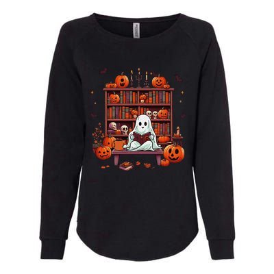 Women Ghost Book Reader Halloween Reading Enthusiast Book Womens California Wash Sweatshirt