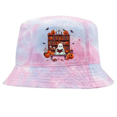 Women Ghost Book Reader Halloween Reading Enthusiast Book Tie-Dyed Bucket Hat