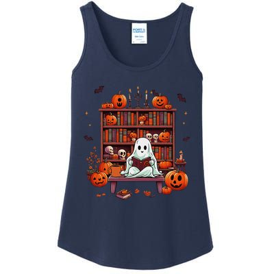 Women Ghost Book Reader Halloween Reading Enthusiast Book Ladies Essential Tank