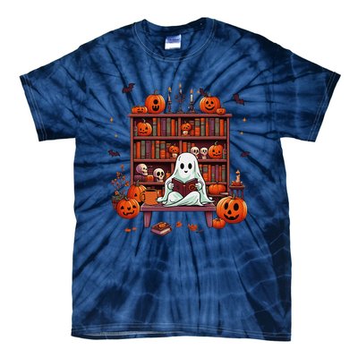 Women Ghost Book Reader Halloween Reading Enthusiast Book Tie-Dye T-Shirt