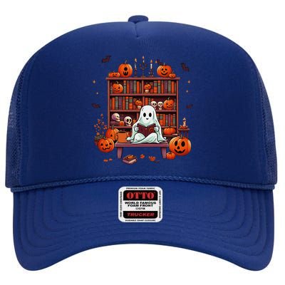 Women Ghost Book Reader Halloween Reading Enthusiast Book High Crown Mesh Back Trucker Hat