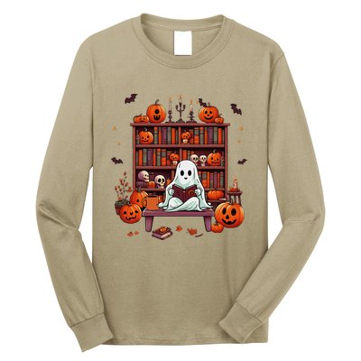 Women Ghost Book Reader Halloween Reading Enthusiast Book Long Sleeve Shirt