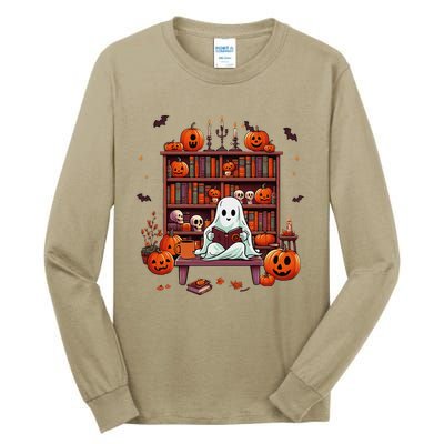 Women Ghost Book Reader Halloween Reading Enthusiast Book Tall Long Sleeve T-Shirt