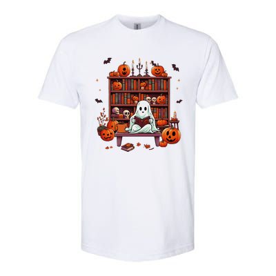 Women Ghost Book Reader Halloween Reading Enthusiast Book Softstyle CVC T-Shirt