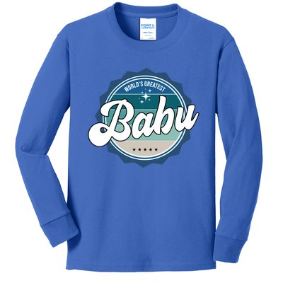 Worlds Greatest Babu Sardinian Dad Gift Kids Long Sleeve Shirt