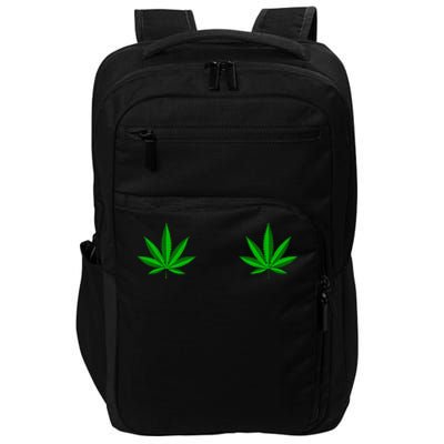 Weed Green Boobs Cannabis Stoner 420 Marijuana Impact Tech Backpack