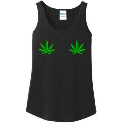 Weed Green Boobs Cannabis Stoner 420 Marijuana Ladies Essential Tank