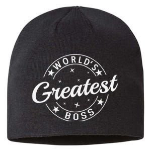 WorldS Greatest Boss Funny Best Boss Ever Proud Employee Gift Sustainable Beanie